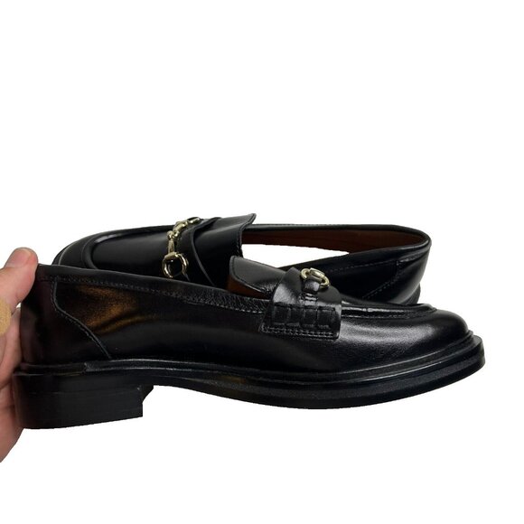 Madewell $158 The Vernon Bit Hardware Loafer Black Leather Size 9 NN868 - Picture 8 of 11